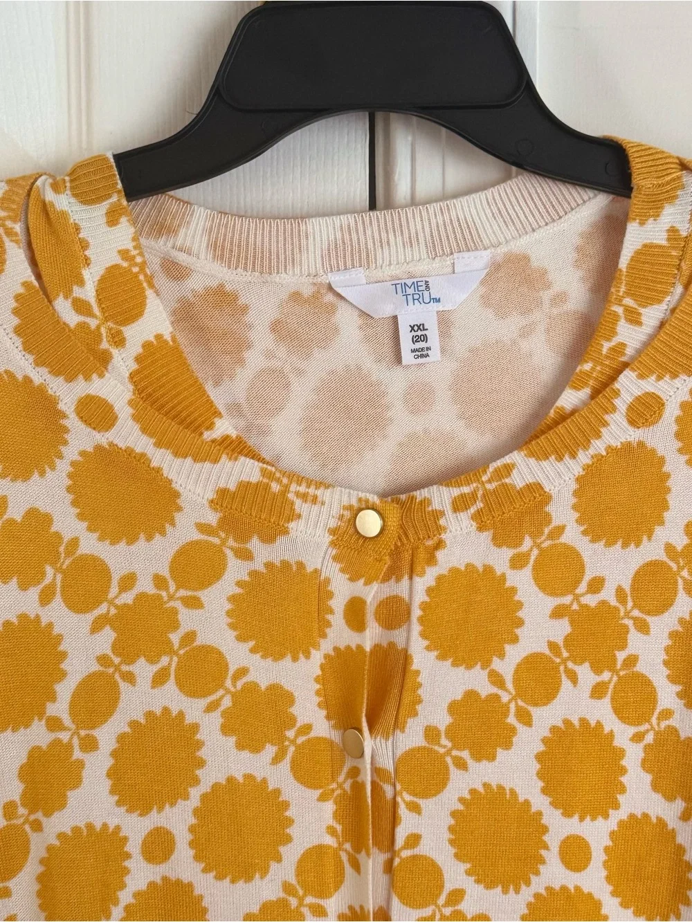 Time and Tru Women XXL 20 Twin Set Cardigan Shell Sweater NWT Saffron Gold - Picture 6 of 9